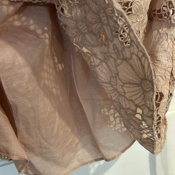 Bird by Juicy Couture Tan Strapless Lace Dress-M - Picture 7 of 9